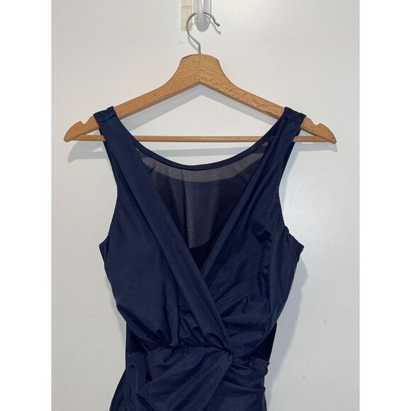 Miraclesuit Navy Illusionists Palma One Piece Swimsuit Women's Size Medium - Picture 2 of 6
